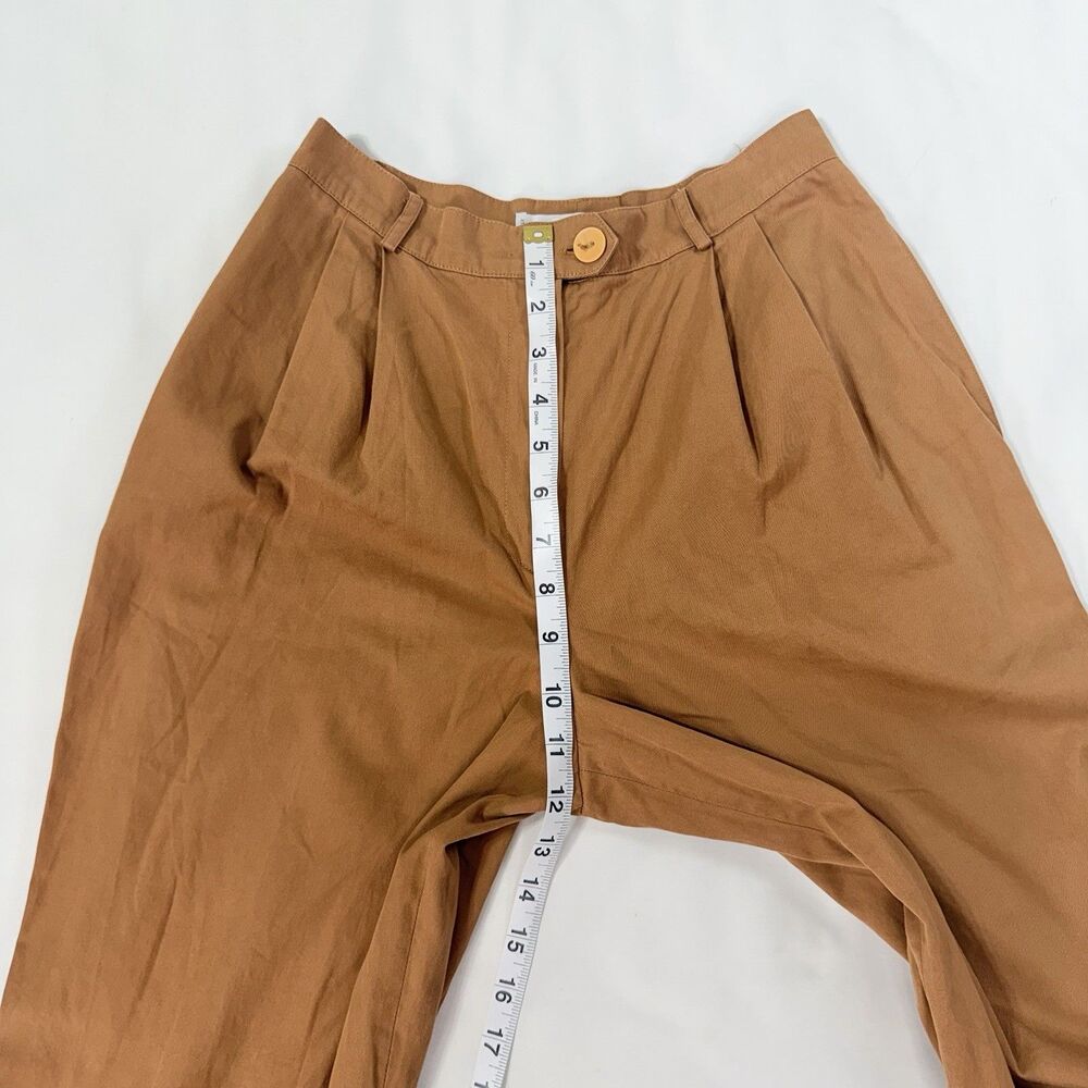 Vintage Genny Pleated Trousers Brown Size 6 High Waist Tapered Retro ITALY Made - Picture 5 of 12